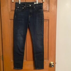 Rag & Bone Cate Ankle Skinny Jeans Dark Blue Denim Size 28